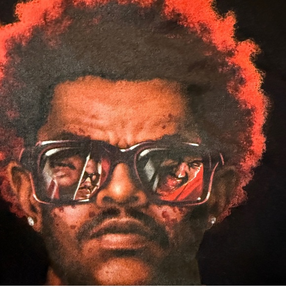 Black T-Shirt with Red Graphic Design - Picture 3 of 6